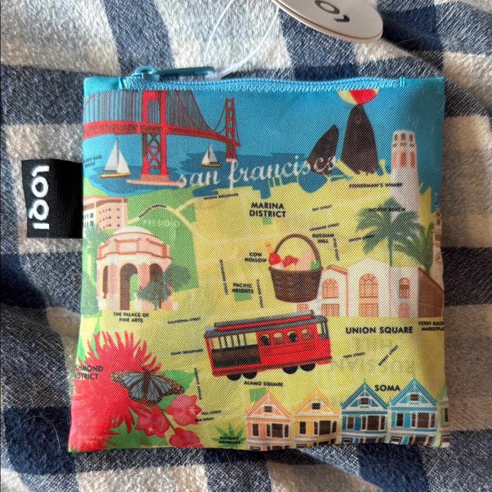 Colorful San Francisco Themed Packable Tote